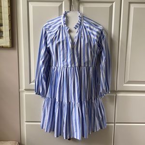 J Crew tiered popover dress in cotton poplin